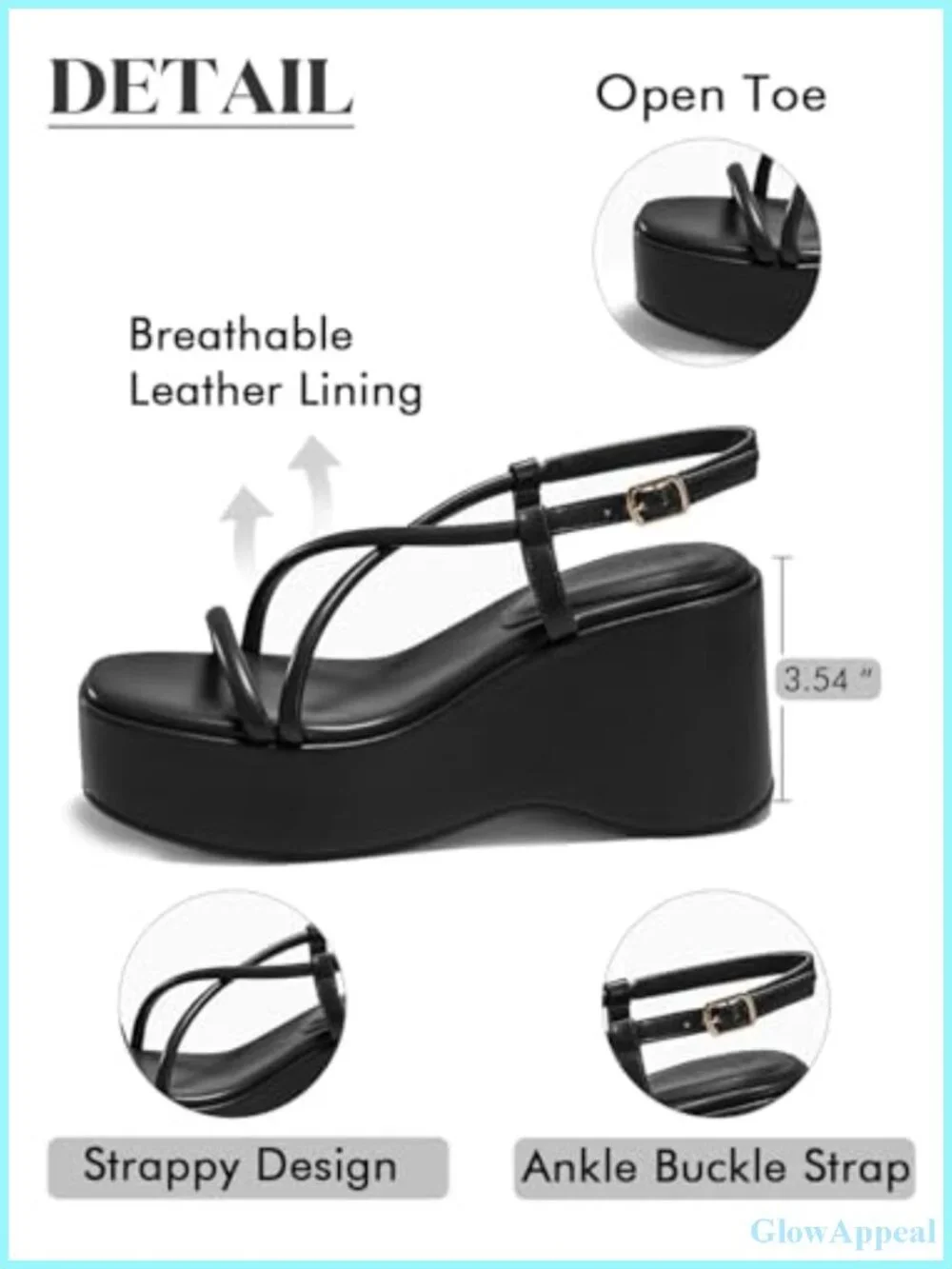 Women's Platform Wedge Slingback Sandals Open Toe Buckle Comfort Casual